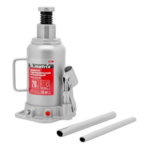 Домкрат гидравлический бутылочный, 20 т, высота подъема 242-452 мм Matrix по ценам производителя в Москве с доставкой по всей России