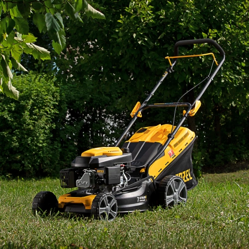 Газонокосилка бензиновая GLD-460, 146 куб.см, ширина 46 см, ручная, 7 уровней, травосборник 50 л Denzel по ценам производителя в Москве с доставкой по всей России