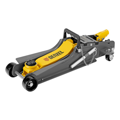 Домкрат гидравлический подкатной с фиксатором, 2,5 т,  85-385 мм, в пласт. кейсе Denzel по ценам производителя в Москве с доставкой по всей России