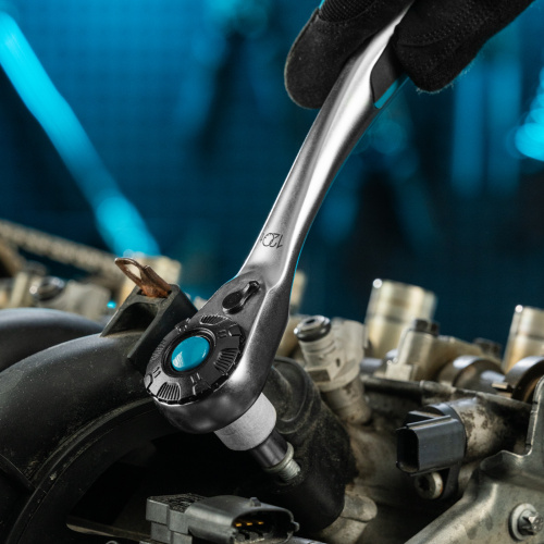 Ключ-трещотка 1/2", CrV, 120 зубьев, с быстрым сбросом, цельнометаллический, хром Gross по ценам производителя в Москве с доставкой по всей России