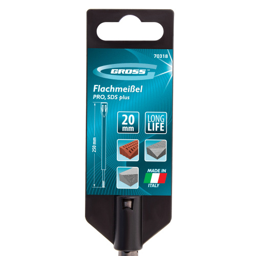 Зубило плоское 20 х 250 мм, Pro, SDS Plus Gross по ценам производителя в Москве с доставкой по всей России