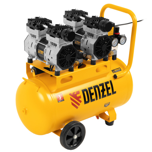 Компрессор безмасляный, малошумный DLS 1500/50, 1500 ВТ, 2x750, 50 л, 260 л/мин Denzel по ценам производителя в Москве с доставкой по всей России