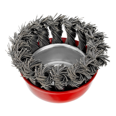 Щетка для УШМ, 65 мм, М14, "чашка", крученая проволока 0.5 мм Matrix по ценам производителя в Москве с доставкой по всей России