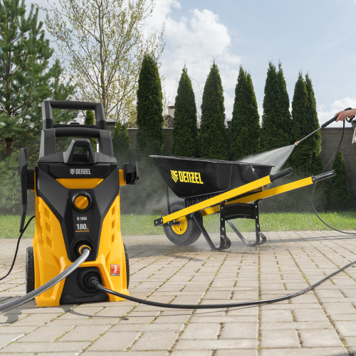 Моечная машина высокого давления R-180i, 2400 Вт, 180 бар, 7.5 л/мин, асинхронный двигатель Denzel по ценам производителя в Москве с доставкой по всей России