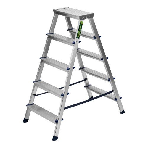 Стремянка двусторонняя 5 ступеней, алюминиевая, Сибртех по ценам производителя в Москве с доставкой по всей России