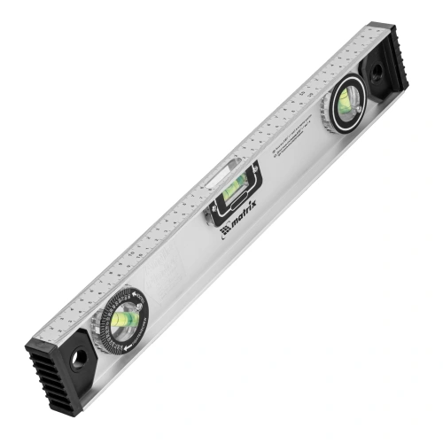 Уровень алюминиевый "Рельс", 400 мм, 3 глазка (1 поворотный) Matrix по ценам производителя в Москве с доставкой по всей России