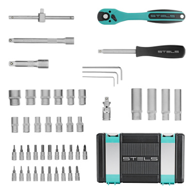 Набор инструментов, 1/4", Cr-V, S2, усиленный кейс, 47 предметов Stels по ценам производителя в Москве с доставкой по всей России