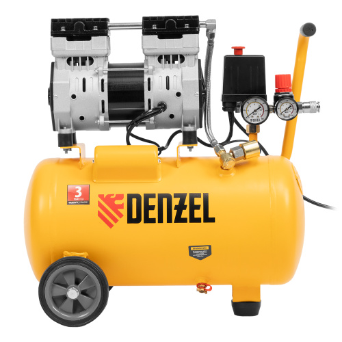 Компрессор DLS950/24 безмаслянный малошумный 950 Вт, 165 л/мин, ресивер 24 л Denzel по ценам производителя в Москве с доставкой по всей России