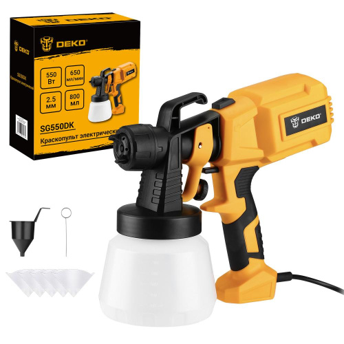Краскопульт электрический DEKO SG550DK, 800 мл, 550Вт по ценам производителя в Москве с доставкой по всей России