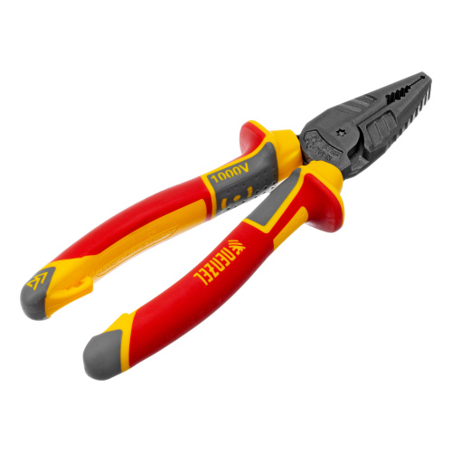 Плоскогубцы комбинированные, диэлектрические трехкомпонентные рукоятки до 1000 В, 180 мм Denzel по ценам производителя в Москве с доставкой по всей России