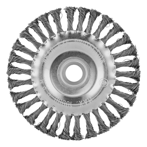 Щетка для УШМ 125 мм, посадка 22.2 мм, плоская, крученая металлическая проволока Сибртех по ценам производителя в Москве с доставкой по всей России