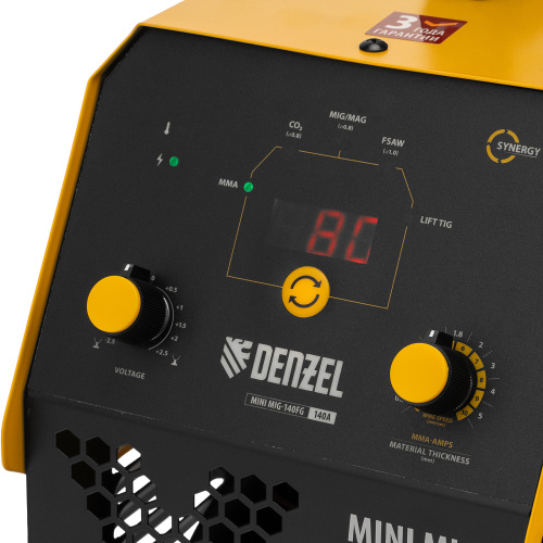Аппарат инвертор. полуавтомат. сварки Mini MIG-140FG, 140 А, ПВ 60% Denzel по ценам производителя в Москве с доставкой по всей России