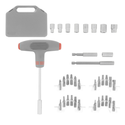 Отвертка с Т-образной эргономичной ручкой и набором насадок, 36 шт, CrV, пластиковый бокс Matrix по ценам производителя в Москве с доставкой по всей России