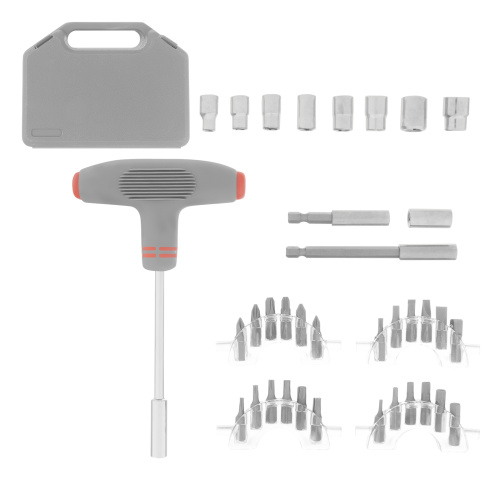 Отвертка с Т-образной эргономичной ручкой и набором насадок, 36 шт, CrV, пластиковый бокс Matrix по ценам производителя в Москве с доставкой по всей России
