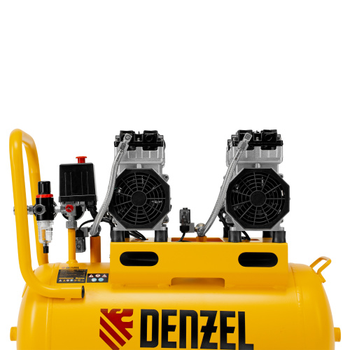 Компрессор безмасляный, малошумный DLS 1500/50, 1500 ВТ, 2x750, 50 л, 260 л/мин Denzel по ценам производителя в Москве с доставкой по всей России