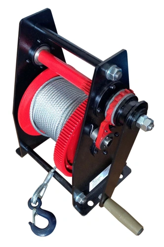 Лебедка ручная барабанная с тросом 750/1500кг  60м с храповым механизмом и полиспастом TOR ЛР по ценам производителя в Москве с доставкой по всей России