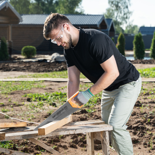 Ножовка по дереву, 400 мм, шаг зубьев 4 мм, пластиковая рукоятка по ценам производителя в Москве с доставкой по всей России