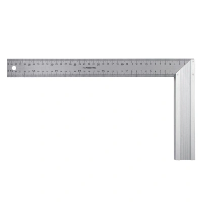 Угольник стальной 400 мм, нержавеющая сталь, градуировка, алюминиевое основание Denzel по ценам производителя в Москве с доставкой по всей России