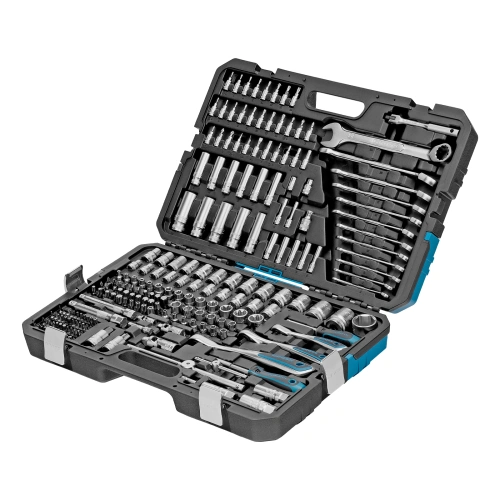 Набор инструментов, 1/2", 3/8", 1/4", CrV, 120 зубьев, 216 предметов Gross по ценам производителя в Москве с доставкой по всей России