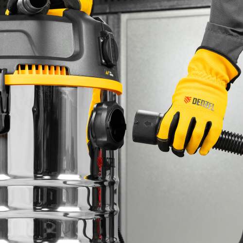 Пылесос строительный RVC30, 1400 Вт, бак 30 л, шланг 3 м, розетка с автосинхр. Denzel по ценам производителя в Москве с доставкой по всей России