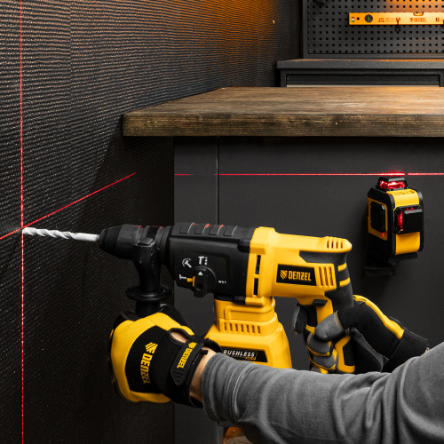 Лазерный уровень мультипризменный LX 360-2 Red, 30 м, 635 нм, аккумулятор Li 2800 мАч, резьба 5/8" Denzel по ценам производителя в Москве с доставкой по всей России