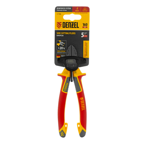Бокорезы, диэлектрические рукоятки, до 1000 В, трехкомпонентные рукоятки, 160 мм Denzel по ценам производителя в Москве с доставкой по всей России
