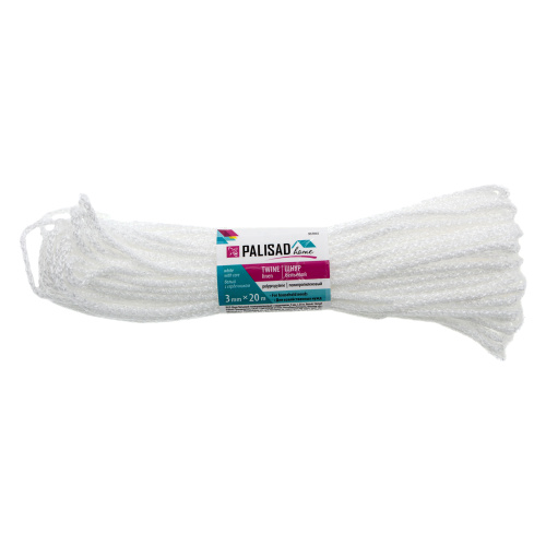 Шнур бельевой полипропиленовый с сердечником, 3 мм, L 20 м, белый, Home Palisad по ценам производителя в Москве с доставкой по всей России