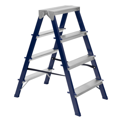 Стремянка двусторонняя 4 ступени, стальная, Сибртех по ценам производителя в Москве с доставкой по всей России