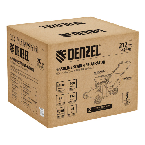 Скарификатор-аэратор бензиновый SAG-400, 212 см3, -15/+10 мм, 40 см Denzel по ценам производителя в Москве с доставкой по всей России