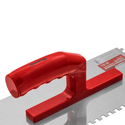 Гладилка из нержавеющей стали, 280 х 130 мм, зеркальная полировка, пластмассовая ручка, зуб 6 х 6 мм Matrix по ценам производителя в Москве с доставкой по всей России