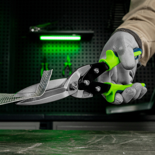 Ножницы по металлу, удлиненные, 285 мм, пряморежущие, двухкомпонентные обрезиненные рукоятки Сибртех по ценам производителя в Москве с доставкой по всей России