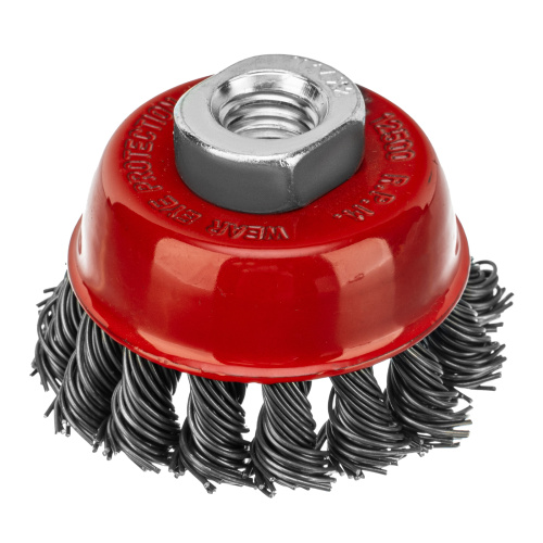 Щетка для УШМ, 65 мм, М14, "чашка", крученая проволока 0.8 мм Matrix по ценам производителя в Москве с доставкой по всей России