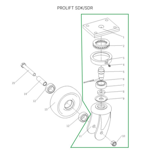Кронштейн колесной опоры для штабелеров SDR1536/1545S/1645/1656/2036/2045, SDK по ценам производителя в Москве с доставкой по всей России