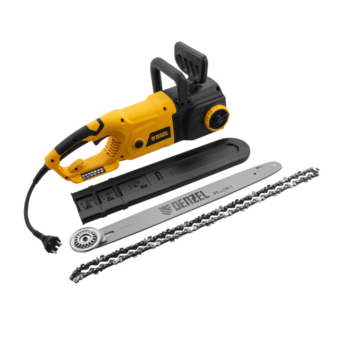 Пила цепная электрическая EDS-2200, 2.2 кВт,продольная, шина 45 см, шаг 3/8, паз 1.3 мм, 62 звена Denzel по ценам производителя в Москве с доставкой по всей России