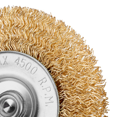 Щетка для дрели, 75 мм, плоская со шпилькой, латунированная витая проволока Matrix по ценам производителя в Москве с доставкой по всей России