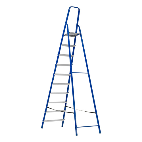 Стремянка, 10 ступеней, стальной профиль, алюминиевые ступени Сибртех по ценам производителя в Москве с доставкой по всей России