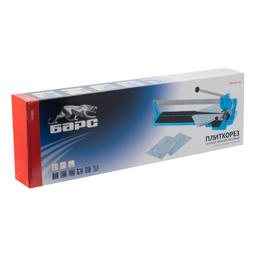 Плиткорез ручной монорельсовый 750 х 14 мм, ходовая каретка, 9/4 регулировка подшипников, литая станина Барс по ценам производителя в Москве с доставкой по всей России