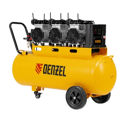 Компрессор безмасляный, малошумный DLS 3300/100, 3300 Вт,3x1100, 100 л, 570 л/мин ,блок управления Denzel по ценам производителя в Москве с доставкой по всей России