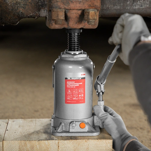 Домкрат гидравлический бутылочный, 20 т, h подъема 244-449 мм Matrix по ценам производителя в Москве с доставкой по всей России