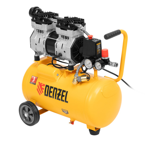 Компрессор DLS950/24 безмаслянный малошумный 950 Вт, 165 л/мин, ресивер 24 л Denzel по ценам производителя в Москве с доставкой по всей России