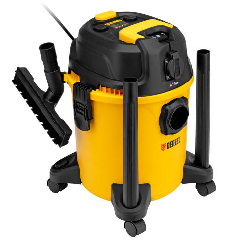 Пылесос строительный RVC20, 1400 Вт, бак 20 л, шланг 3 м, розетка с автосинхр. Denzel по ценам производителя в Москве с доставкой по всей России