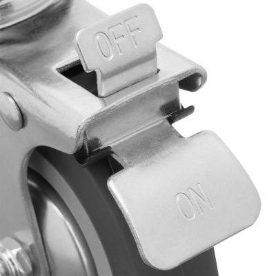 Колесо поворотное с тормозом D 75 мм, крепление  платформенное Сибртех по ценам производителя в Москве с доставкой по всей России