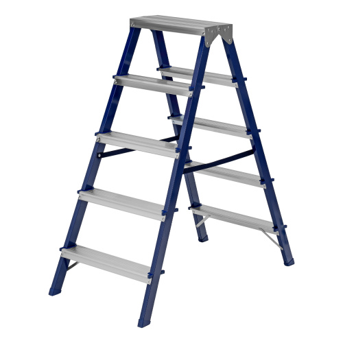 Стремянка двусторонняя 5 ступеней, стальная, Сибртех по ценам производителя в Москве с доставкой по всей России