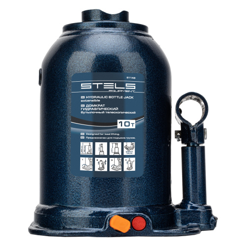 Домкрат гидравлический бутылочный телескопический, 10 т, подъем 180-450 мм Stels по ценам производителя в Москве с доставкой по всей России