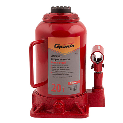 Домкрат гидравлический бутылочный 20 т, h подъема 215-405 мм Sparta Compact по ценам производителя в Москве с доставкой по всей России