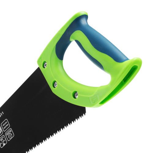 Ножовка по дереву "Зубец", 450 мм, 7-8 TPI, каленый зуб 2D, защитное покрытие, двухкомпонентная рукоятка Сибртех по ценам производителя в Москве с доставкой по всей России