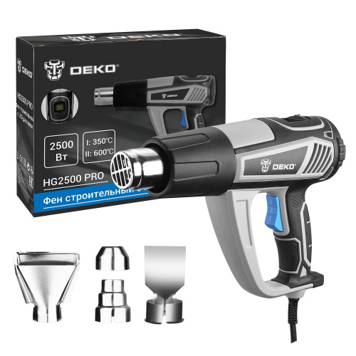 Фен строительный DEKO HG2500 PRO, 2500 Вт, с LCD дисплеем по ценам производителя в Москве с доставкой по всей России