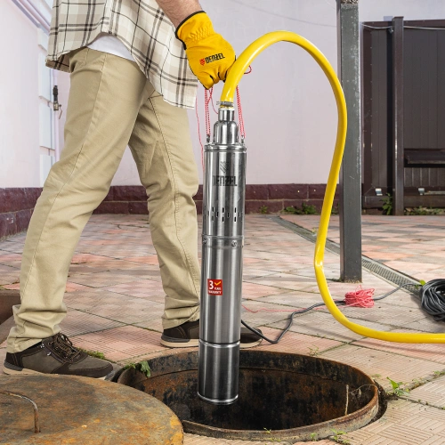 Скважинный насос DWS-4-150, винтовой, диаметр 4", 1300 Вт, 2000 л/ч, напор 150 м Denzel по ценам производителя в Москве с доставкой по всей России