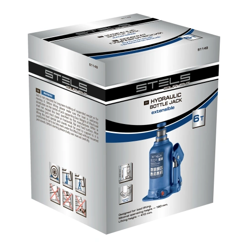 Домкрат гидравлический бутылочный телескопический, 6 т, подъем 180-410 мм Stels по ценам производителя в Москве с доставкой по всей России