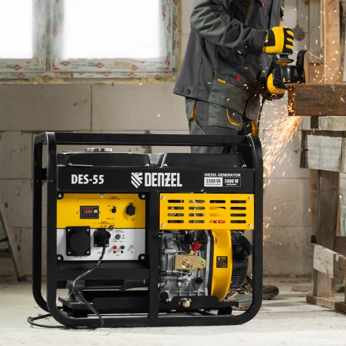 Генератор дизельный DES-55, 5,5 кВт, 230 В, 11 л, ручной стартер Denzel по ценам производителя в Москве с доставкой по всей России
